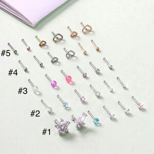 2 ROWS LEFT! 20G Surgical Steel Studs Nose Rings